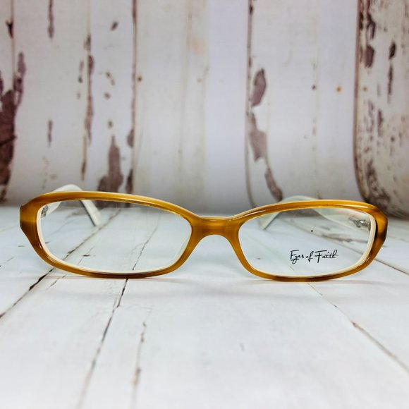 Eyes of Faith Kids Rectangular Brown Honey Eyeglasses Glasses Frames NWOT main image 5